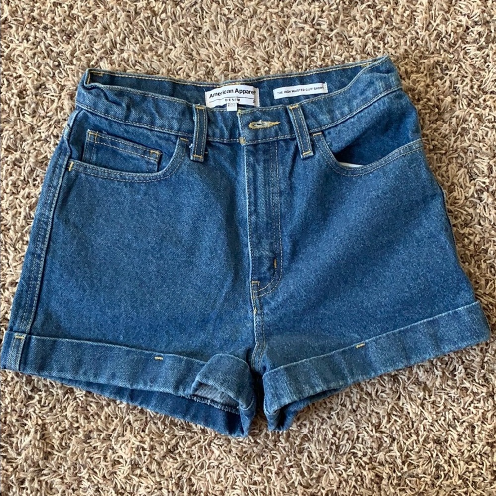 American Apparel High Waisted Cuff Short